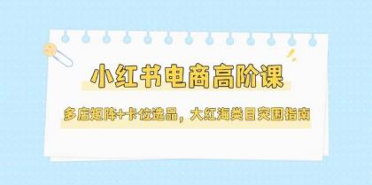 小红书电商高阶课,多店矩阵+卡位选品,大红海类目突围指南(更新5月)--第14张图片 小红书电商高阶课,多店矩阵+卡位选品,大红海类目突围指南(更新5月)--第14张图片