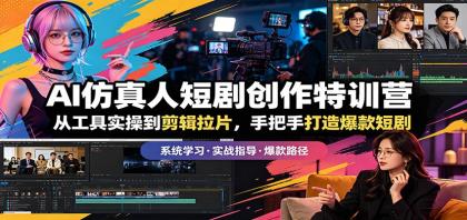 AI仿真人短剧创作特训营：从工具实操到剪辑拉片，手把手打造爆款短剧-资源项目网
