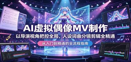 AI虚拟偶像MV制作：导演视角掌控全局，精通人设、词曲、分镜与剪辑-资源项目网