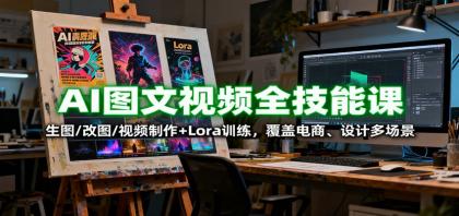 AI图文视频全技能课：生图改图视频制作+Lora训练，覆盖电商 、设计多场景-资源项目网