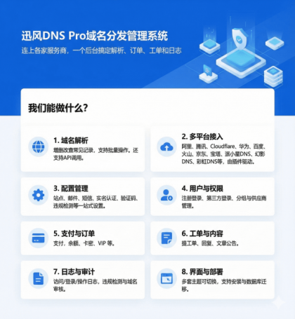 迅风DNS Pro二级域名分发V2.3.3系统源码-资源项目网
