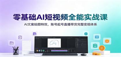 零基础AI短视频全能实战课：掌握AI文案、绘图与特效，打造爆款账号，实现直播带货盈利-资源项目网