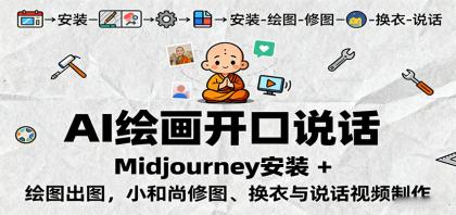 AI绘画开口说话,Midjourney安装 + 绘图出图,小和尚修图、换衣与说话视频制作-第15张图片 AI绘画开口说话,Midjourney安装 + 绘图出图,小和尚修图、换衣与说话视频制作-第15张图片