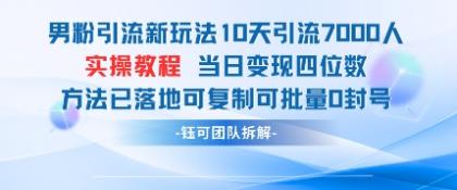 粉丝引流方法新模式10天引流方法7000人当日转现四位数复制推广可大批量0封禁-资源项目网