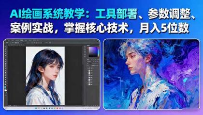 AI绘画系统教学:工具部署+参数调整+案例实战+核心技术,月入5位数-61节课-第20张图片 AI绘画系统教学:工具部署+参数调整+案例实战+核心技术,月入5位数-61节课-第20张图片