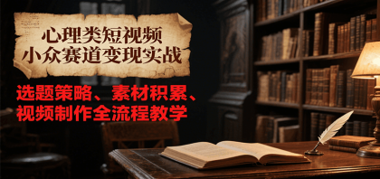 心理类短视频小众赛道变现实战,选题策略、素材积累、视频制作全流程教学 心理类短视频小众赛道变现实战,选题策略、素材积累、视频制作全流程教学