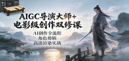 AIGC大师级电影创作课程：全流程AI创作、角色剪辑与高清渲染实战-资源项目网