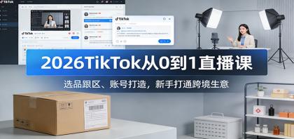 2026年TikTok直播课：选品策略、账号打造，新手跨境生意轻松上手-资源项目网