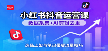 小红书抖音运营课:数据采集+AI剪辑去重,选品上架与笔记带货流量技巧-第15张图片 小红书抖音运营课:数据采集+AI剪辑去重,选品上架与笔记带货流量技巧-第15张图片