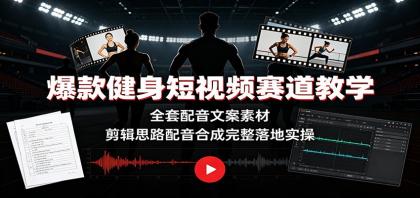 爆款健身短视频赛道教学:全套配音文案素材,剪辑思路配音合成完整落地实操-第19张图片 爆款健身短视频赛道教学:全套配音文案素材,剪辑思路配音合成完整落地实操-第19张图片