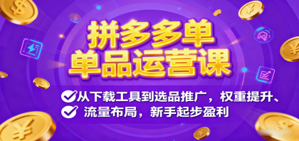 拼多多单品运营课,从下载工具到选品推广,权重提升、流量布局,新手起步盈利-第15张图片 拼多多单品运营课,从下载工具到选品推广,权重提升、流量布局,新手起步盈利-第15张图片