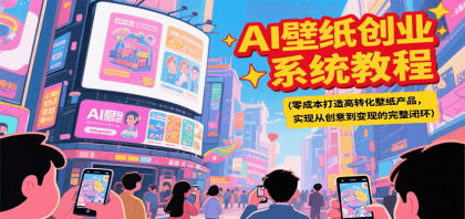 AI壁纸创业系统教程，零成本打造高转化壁纸产品，实现从创意到变现的完整闭环-资源项目网