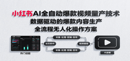 小红书AI全自动爆款视频制作技术，从数据采集到AI剪辑全流程自动化操作-资源项目网