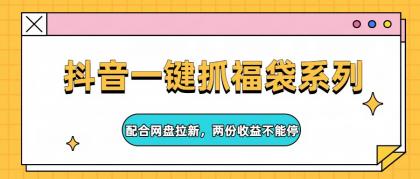 抖音一键抓福袋，网盘拉新双收益，抓紧机会不能停！-资源项目网