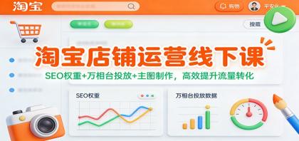 淘宝店铺运营线下课：掌握SEO权重提升、万相台投放技巧，优化主图设计，高效引流转化-资源项目网