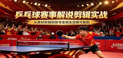 掌握乒乓球赛事解说剪辑技巧，从素材到变现的全流程攻略-资源项目网