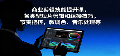 提升商业短片剪辑技能,掌握节奏控制、调色与音乐处理-资源项目网