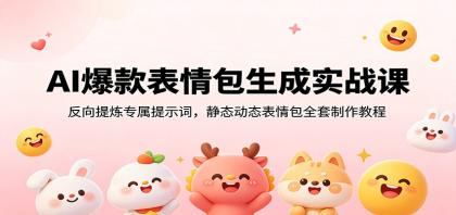 AI爆款表情包生成实战课:反向提炼专属提示词,静态动态表情包全套制作教程-第19张图片 AI爆款表情包生成实战课:反向提炼专属提示词,静态动态表情包全套制作教程-第19张图片