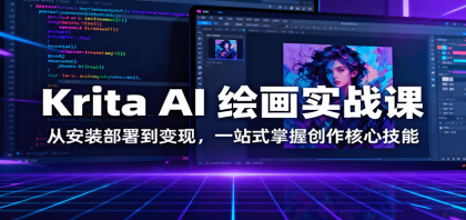 Krita AI 绘画实战课：掌握创作核心技能，从安装到变现一步到位！-资源项目网