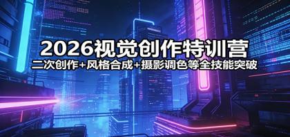 2026视觉创作特训营：全技能突破，二次创作+风格合成+摄影调色等-资源项目网