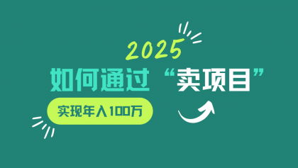 2025年如何通过“卖项目”实现年入100w-第12张图片 2025年如何通过“卖项目”实现年入100w-第12张图片