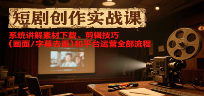 短剧创作实战课,系统讲解素材下载、剪辑技巧(画面/字幕去重)和平台运营全部流程-第19张图片 短剧创作实战课,系统讲解素材下载、剪辑技巧(画面/字幕去重)和平台运营全部流程-第19张图片