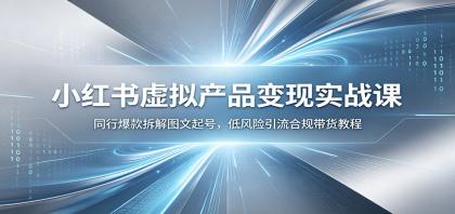 小红书虚拟产品变现实战课:同行爆款拆解图文起号,低风险引流合规带货教程-第19张图片 小红书虚拟产品变现实战课:同行爆款拆解图文起号,低风险引流合规带货教程-第19张图片
